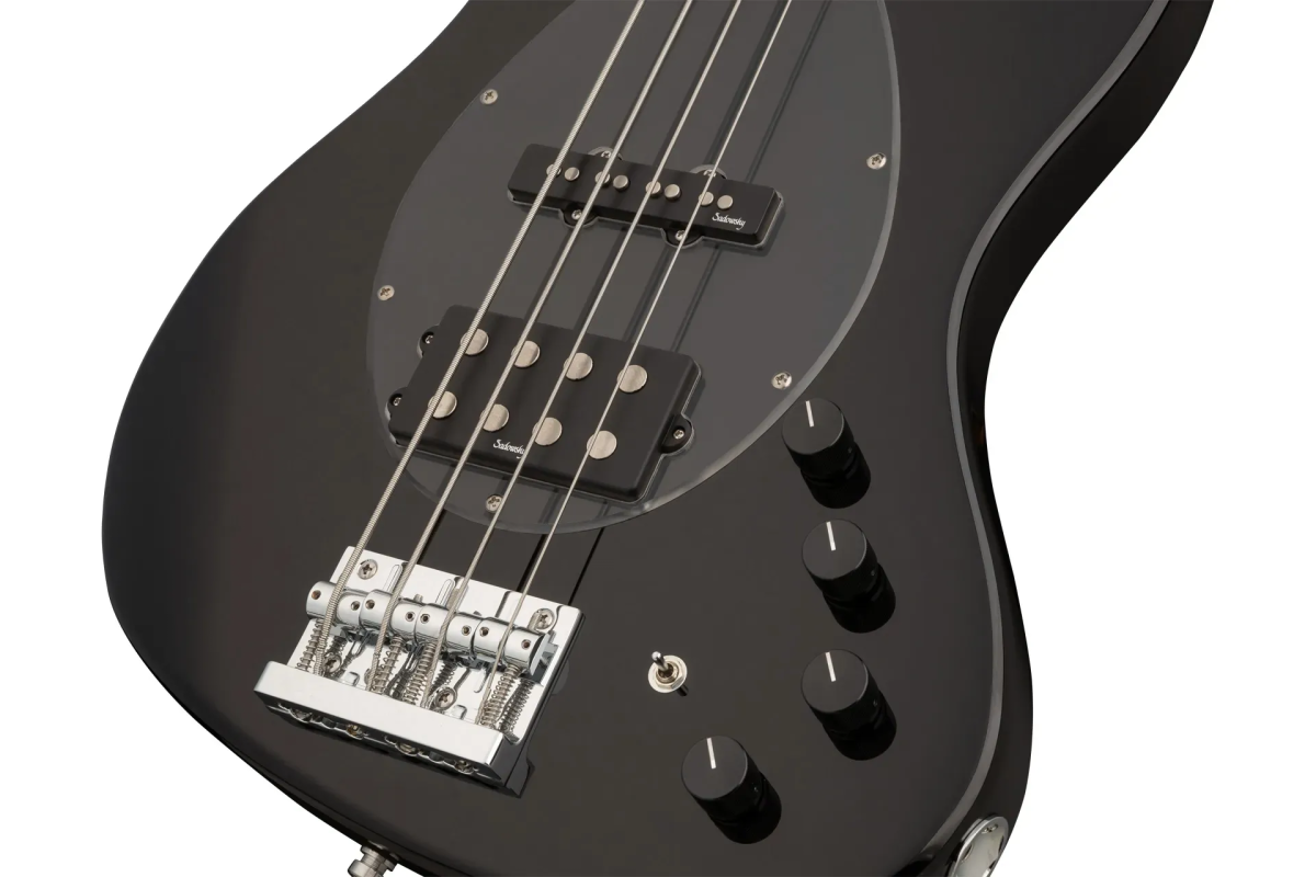 Sadowsky MetroExpress 21-Fret Vintage M/J Bass, Roasted Maple Fingerboard, 4-String - Solid Black High Polish